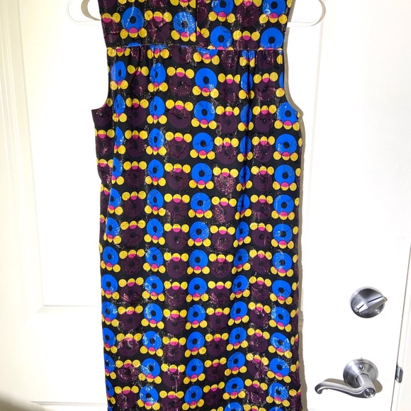 XS ANNA SUI Target Circle Dress Purple Blue Yellow Geometric - Picture 4 of 7